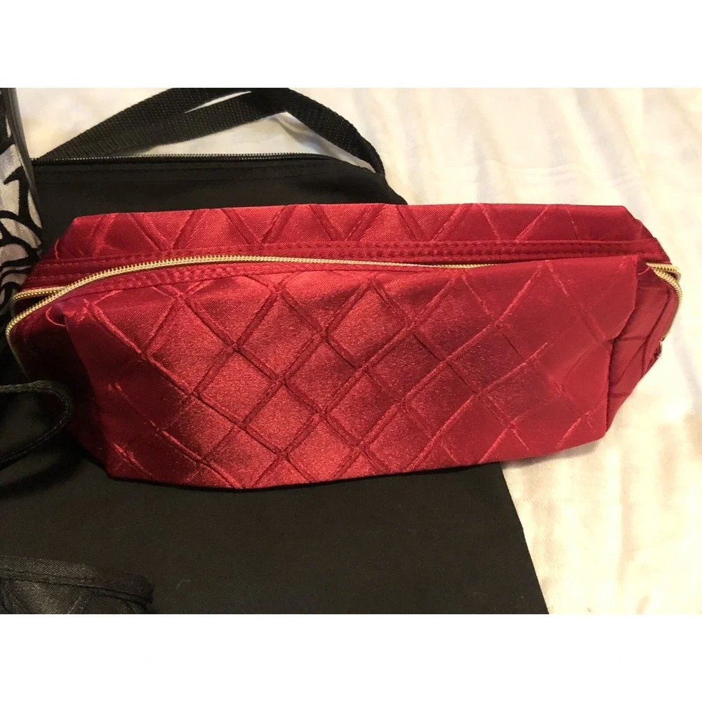 Lancôme- Overnight- Makeup - Travel Bag  - Toiletries Set of 4 bags- Black & Red